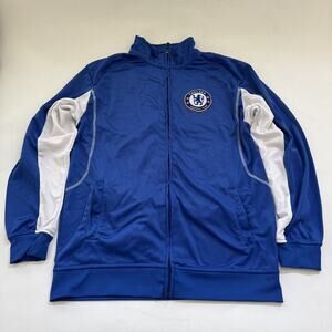 Chelsea Football Club Soccer Warm Up Full Zip Training Jacket Mens XL Blue